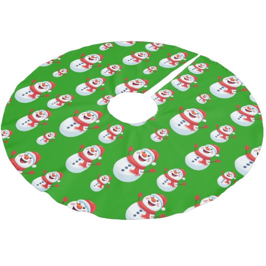 Moderne kerst sneeuwpop kerstboom Patroon Rok (Gekanteld)