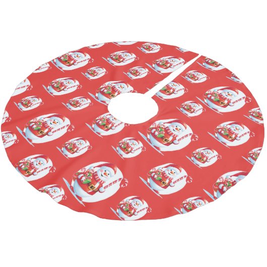Moderne kerst sneeuwpop kerstboom Patroon Rok (Gekanteld)