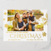 Moderne kerst sneeuwvlok Folie vakantie Kaart (Voorkant)