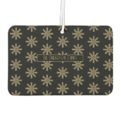 Moderne Kerst Sneeuwvlokken Patroon Familienaam Luchtverfrisser (Achterkant)