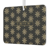 Moderne Kerst Sneeuwvlokken Patroon Familienaam Luchtverfrisser (Links)