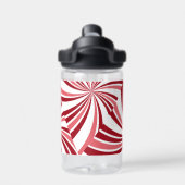 Moderne Kerst snoep riet rood wit Water Fles (Achterkant)