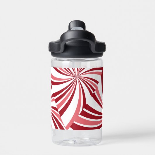 Moderne Kerst snoep riet rood wit Water Fles (Achterkant)