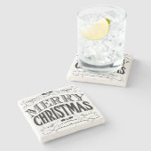 moderne  kerst stenen onderzetter (Zijkant)