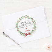 Moderne Kerst stickers - Kerstkrans (Envelop)