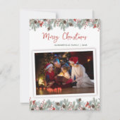 Moderne Kerst Stijlvolle Familiefoto Notitiekaartje (Voorkant)