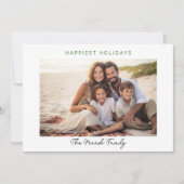 Moderne Kerst Stippen Witte Rand Foto Gelukkigste Feestdagenkaart (Voorkant)