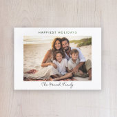 Moderne Kerst Stippen Witte Rand Foto Gelukkigste Feestdagenkaart