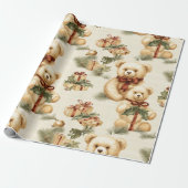 Moderne kerst Teddy Bears Cadeaupapier (Uitgerold)