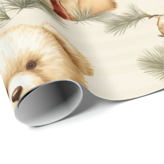 Moderne kerst Teddy Bears Cadeaupapier (Rol Hoek)