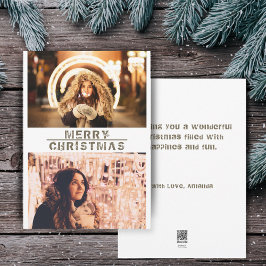 Moderne kerst vakantie fotocollage feestdagenkaart