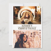 Moderne kerst vakantie fotocollage feestdagenkaart (Voorkant)