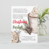 Moderne kerst vakantie gedicht Party uitnodiging (Staand voorkant)