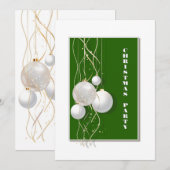 Moderne Kerst van de Groene, Witte en Gouden Kaart (Voorkant / Achterkant)