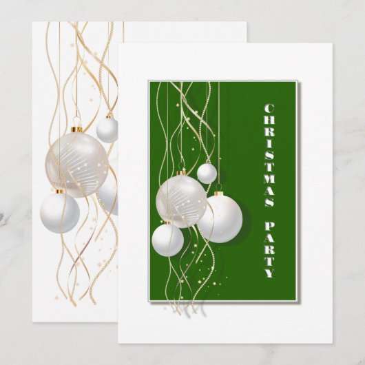 Moderne Kerst van de Groene, Witte en Gouden Kaart (Voorkant / Achterkant)