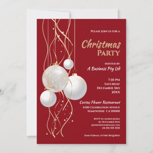 Moderne Kerst van Goud en Rood Kaart (Achterkant)