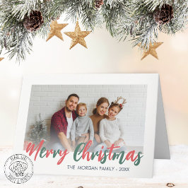 Moderne Kerst Vervagde Foto Feestdagen Kaart