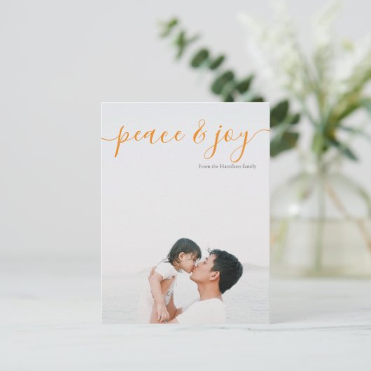 Moderne Kerst Vrede Foto (briefkaart terug) Briefkaart (Staand voorkant)