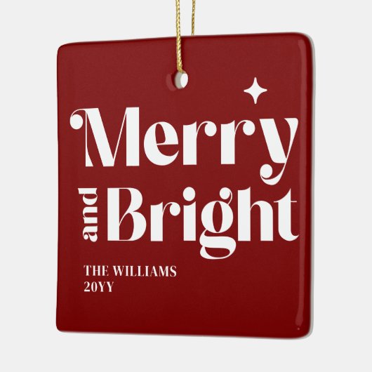 Moderne kerst vrolijk en helder keramisch ornament (Links)