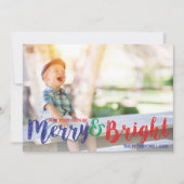 Moderne Kerst Vrolijk en Helder Vakantie Foto Feestdagenkaart (Voorkant)