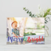 Moderne Kerst Vrolijk en Helder Vakantie Foto Feestdagenkaart (Staand voorkant)