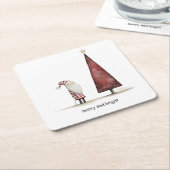 Moderne Kerst Vrolijk en Heldere Winter Kartonnen Onderzetters (Schuin)