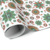 Moderne Kerst Waterverf Sneeuwvlokken Cadeaupapier (Rol Hoek)