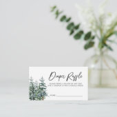 Moderne Kerst Winter Baby shower Luier Raffle Informatiekaartje (Staand voorkant)