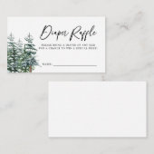 Moderne Kerst Winter Baby shower Luier Raffle Informatiekaartje (Voorkant / Achterkant)