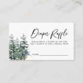 Moderne Kerst Winter Baby shower Luier Raffle Informatiekaartje (Voorkant)