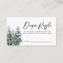 Moderne Kerst Winter Baby shower Luier Raffle Informatiekaartje