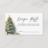 Moderne Kerst Winter Baby shower Luier Raffle Informatiekaartje (Voorkant)