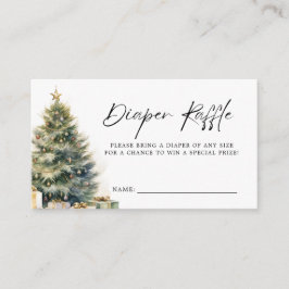 Moderne Kerst Winter Baby shower Luier Raffle Informatiekaartje