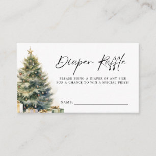 Moderne Kerst Winter Baby shower Luier Raffle Informatiekaartje
