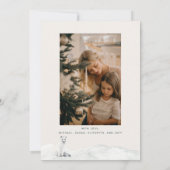 Moderne Kerst Winter Berg Scene Foto Feestdagenkaart (Achterkant)