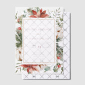 Moderne Kerst Winter Rood Goud Greenery Wedding Vellum Uitnodigingen (Offset (Uitnodiging))