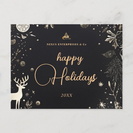 Moderne Kerst Zakelijk Vakantiefeest Briefkaart (Voorkant)