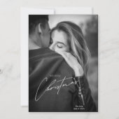 Moderne Kerst Zwart-wit paar foto Feestdagenkaart (Voorkant)