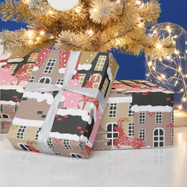 Moderne kerstavond cadeaupapier