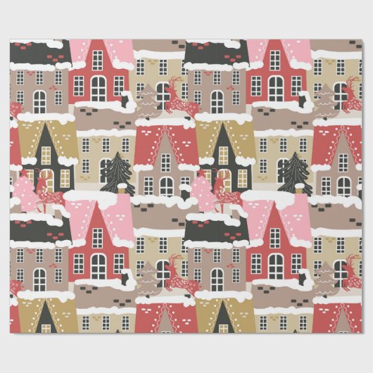 Moderne kerstavond cadeaupapier (Vlak)