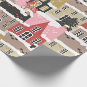 Moderne kerstavond cadeaupapier (Hoek)