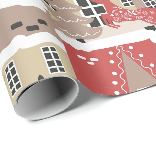 Moderne kerstavond cadeaupapier (Rol Hoek)