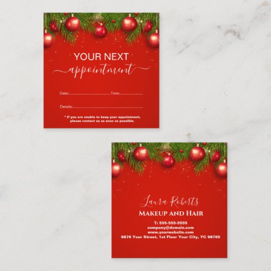 Moderne kerstavond voor zakelijk gebruik afsprakenkaartje (Voorkant / Achterkant)