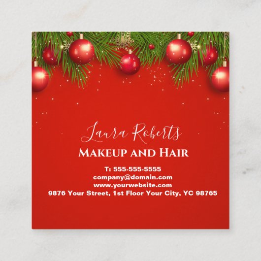 Moderne kerstavond voor zakelijk gebruik afsprakenkaartje (Achterkant)