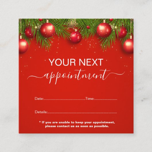 Moderne kerstavond voor zakelijk gebruik afsprakenkaartje (Voorkant)