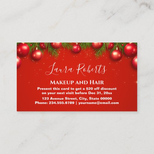 Moderne kerstavond voor zakelijk gebruik kortingskaartje (Achterkant)