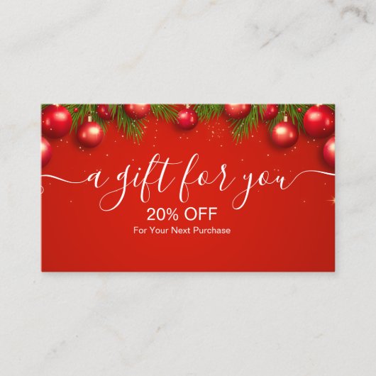 Moderne kerstavond voor zakelijk gebruik kortingskaartje (Voorkant)