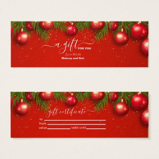 Moderne kerstavond voor zakelijk gebruik mini visitekaartjes (Voorkant /achterkant)