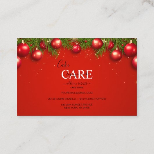 Moderne kerstavond voor zakelijk gebruik visitekaartje (Achterkant)