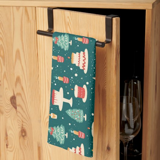 Moderne Kerstbak Aesthetiek Theedoek (Derde Gevouwen)